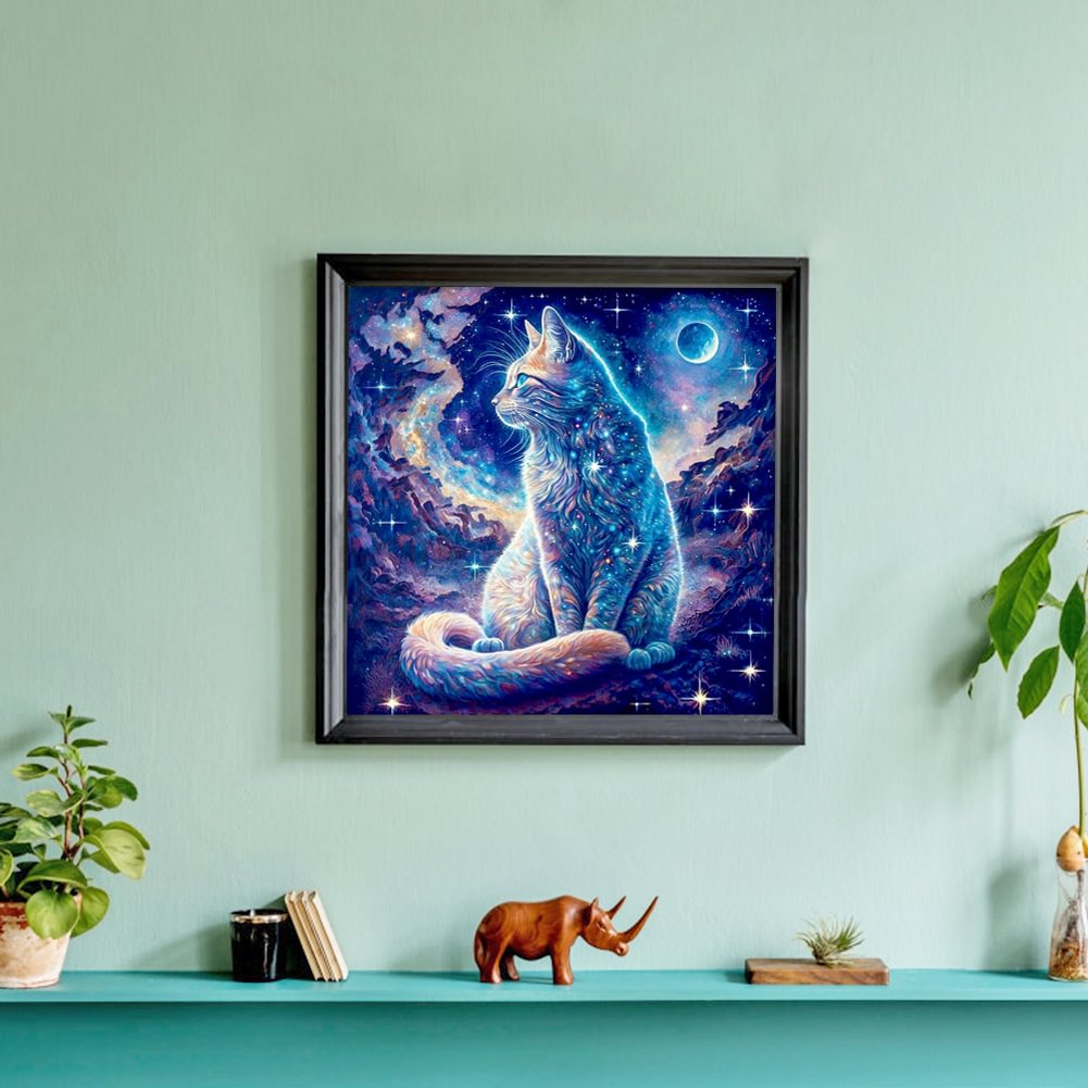 Resin Art Painting - Diamond Painting Familie Neues Feenstaub-Diamant-Punkt-Kunst-Set Blauer