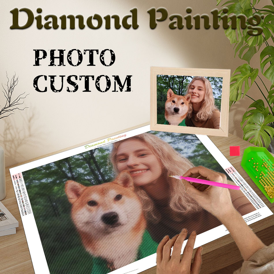 Resin Art Wedding Gift - PhotoCustom Diamantmalerei Wandkunst DIY Handwerk Benutzerdefinierte
