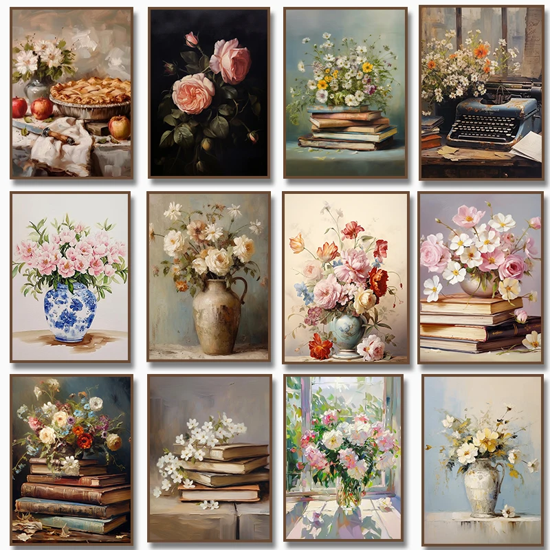Resin Art Book - Frühlingsblumen Vase Stilleben Diamantmalerei Wildblumen Buch