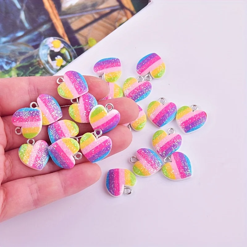10 Stück bunte Herz-Harz-Anhän – Resin Art Pendant Bewertung und Preis