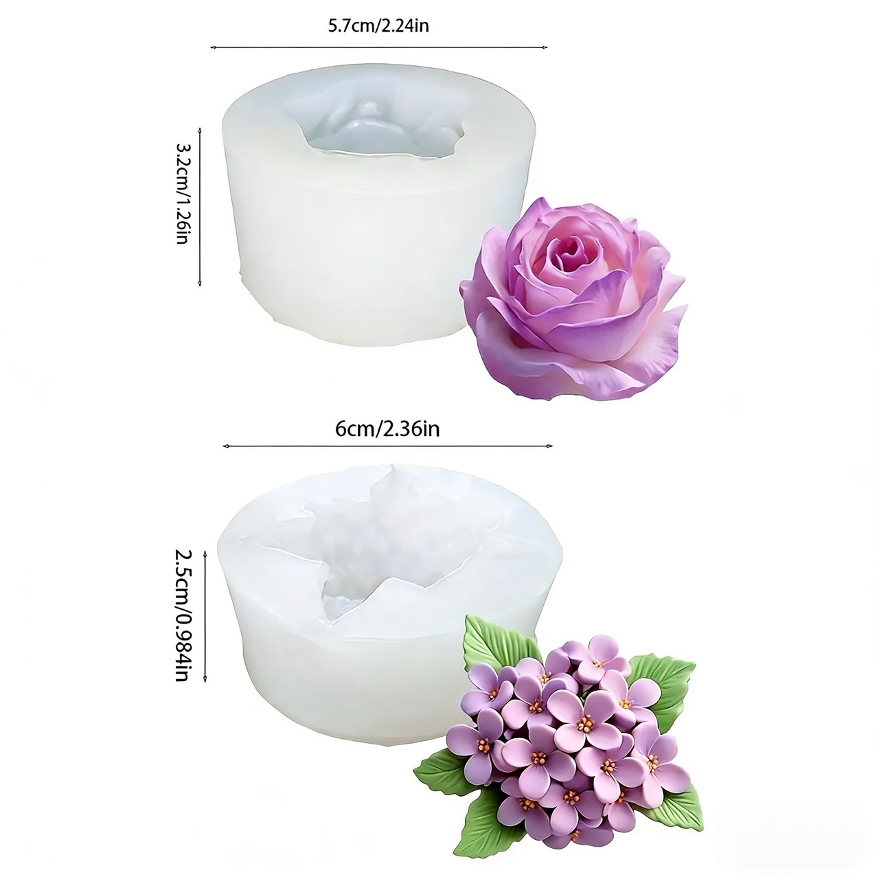 2 Stück 3D-Silikonformen mit R – Resin Art Rose Bewertung und Preis